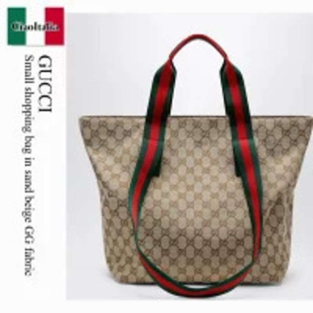 Gucci Bag Tote Shopping Sand Tan Beige Gg